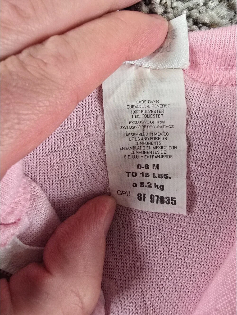 Vtg Carters Baby Girls Sz 0-6M Fleece Footed Pajama Romper Light Pink